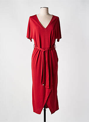Robe longue manches courtes manches courtes rouge DIANA GALLESI femme