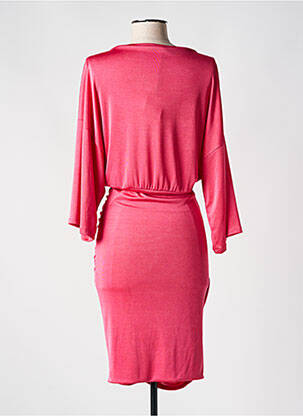 Robe mi-longue manches longues manches longues rose ANGELA DAVIS femme