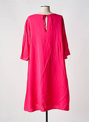 Robe mi-longue manches 3/4 manches 3/4 rose DIANA GALLESI femme