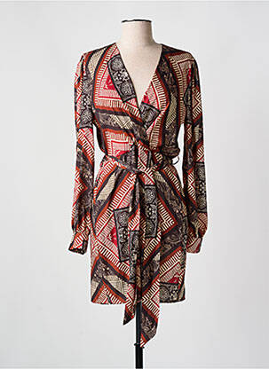 Robe courte manches longues manches longues marron ALTAMIRA femme