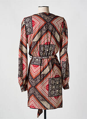 Robe courte manches longues manches longues marron ALTAMIRA femme