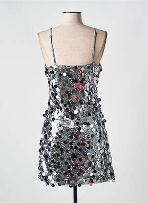 Robe courte coupe cintrée fines bretelles gris DE ROYAL femme