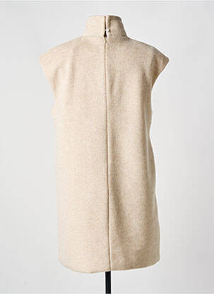 Robe courte manches courtes manches courtes beige LUMINA femme