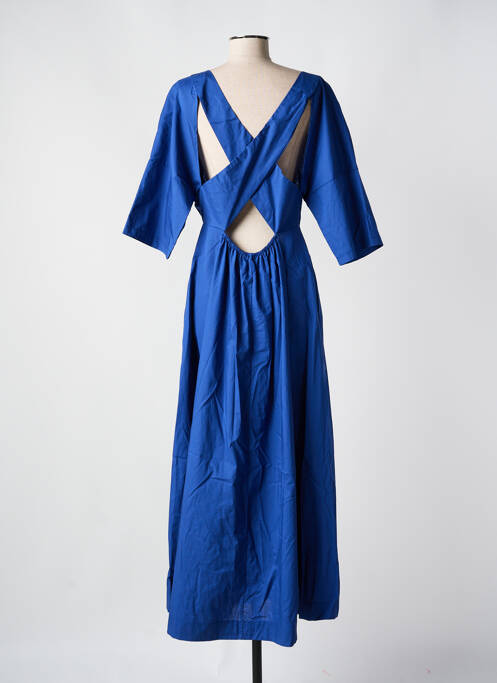 Robe longue manches courtes manches courtes bleu ANGELA DAVIS femme