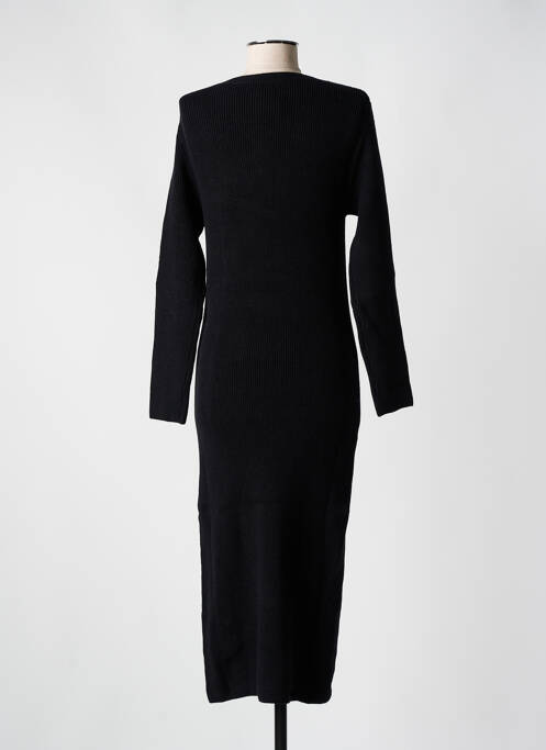 Robe longue manches longues manches longues noir ANGELA DAVIS femme