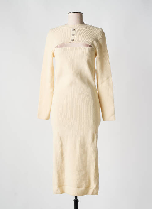 Robe longue manches longues manches longues beige ANGELA DAVIS femme