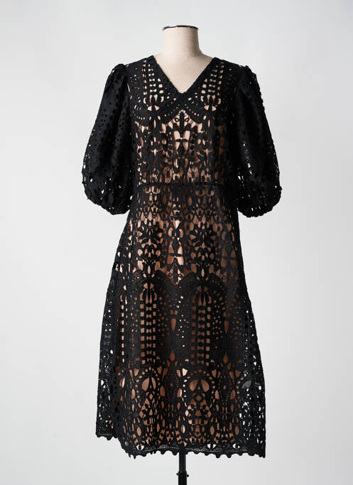 Robe mi-longue noir ANGELA DAVIS pour femme