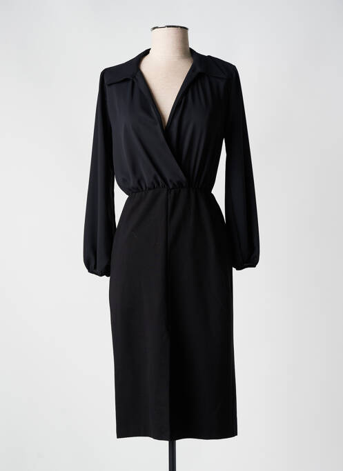 Robe mi-longue noir ANGELA DAVIS pour femme