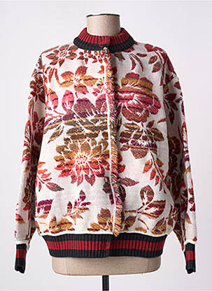 Gilet manches longues col rond marron ANGELA DAVIS femme