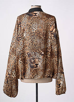 Blouson effet matière satinée marron ALTAMIRA femme