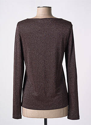 Pull col rond manches longues marron DIANA GALLESI femme