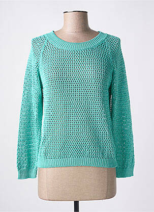 Pull maille ajourée manches longues bleu FRIDA MADÉ femme