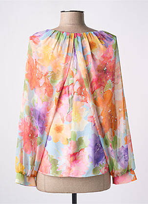 Blouse légère et transparente manches longues orange DIANA GALLESI femme