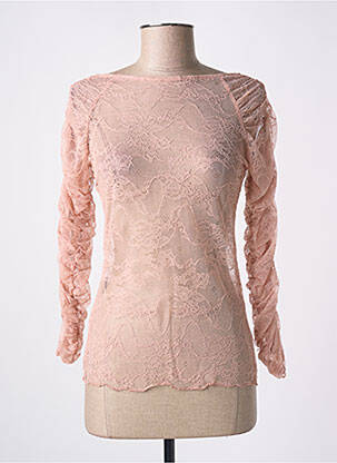 Top col rond manches longues rose KING KONG femme