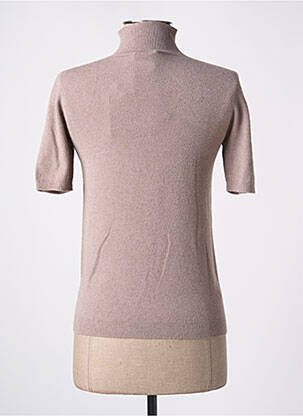 Pull stretch manches courtes marron ANGELA DAVIS femme