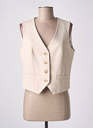 Gilet sans manche poches beige ANGELA DAVIS femme