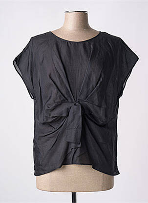 Blouse col rond manches courtes noir DIANA GALLESI femme