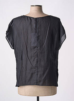 Blouse col rond manches courtes noir DIANA GALLESI femme