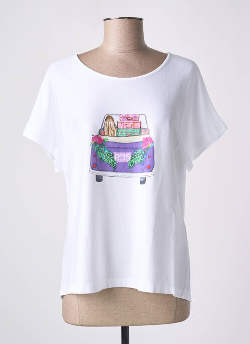 T-shirt sérigraphie manches courtes blanc FRIDA MADÉ femme