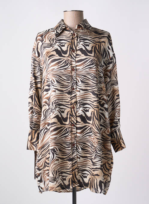 Tunique manches longues marron ANGELA DAVIS pour femme