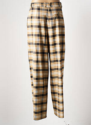 Pantalon large fermeture zippée sous rabat avec crochet beige ANGELA DAVIS femme