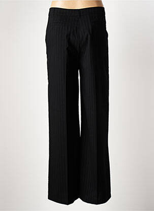 Pantalon droit fermeture zippée sous rabat avec crochet noir ANGELA DAVIS femme