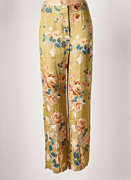 Pantalon large fermeture zippée sous rabat avec crochet vert ANGELA DAVIS femme
