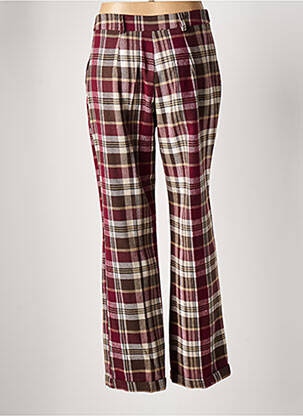 Pantalon droit fermeture zippée sous rabat boutonné rouge ALTAMIRA femme