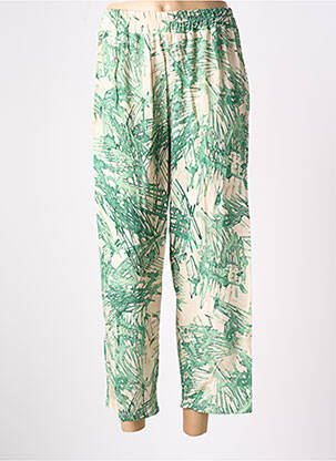 Pantalon large tissage popeline taille normale vert FRIDA MADÉ femme