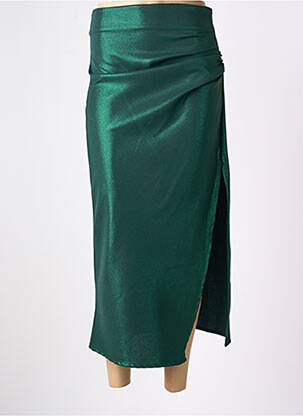 Jupe longue fermeture zippée au dos vert THE LULÙ femme