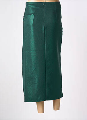 Jupe longue fermeture zippée au dos vert THE LULÙ femme