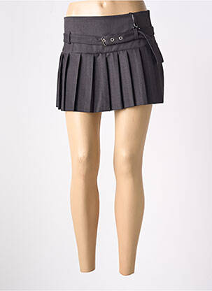Jupe short tissage popeline gris LUMINA femme