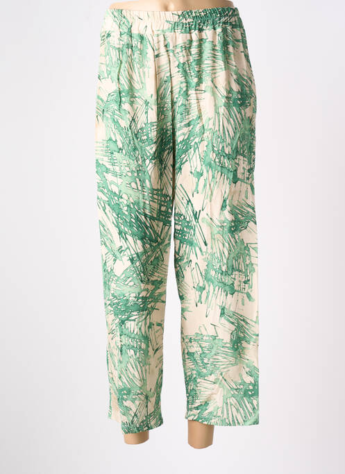Pantalon large tissage popeline taille normale vert FRIDA MADÉ femme