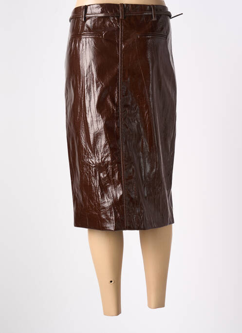 Jupe mi-longue marron LUMINA pour femme