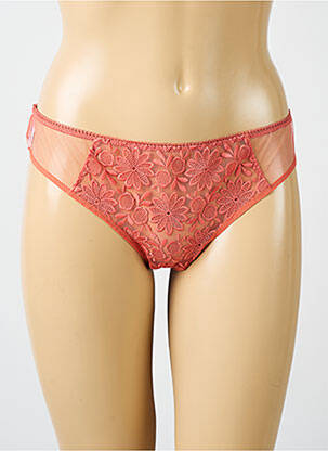 Tanga effet matière satinée orange SIMONE PERELE femme