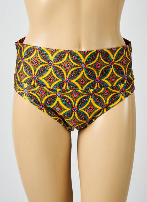 Bas de maillot de bain imprimé fantaisie culotte jaune ANTIGEL femme