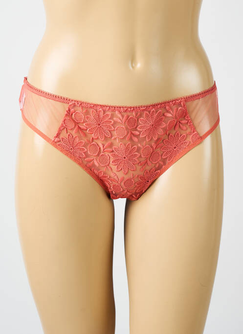 Tanga effet matière satinée orange SIMONE PERELE femme