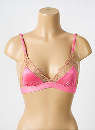 Soutien-gorge sans armature haut triangles rose LOVE STORIES femme