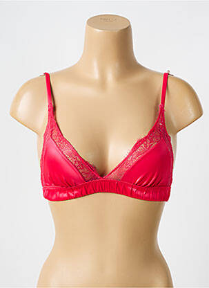 Soutien-gorge effet matière satinée haut triangles rouge LOVE STORIES femme