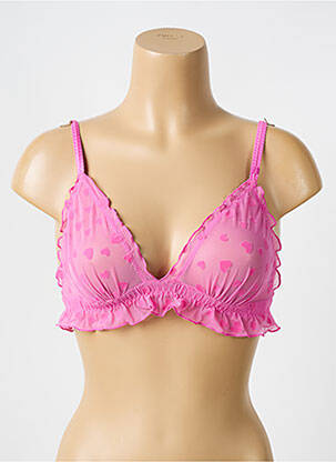 Soutien-gorge sans armature haut triangles rose LOVE STORIES femme