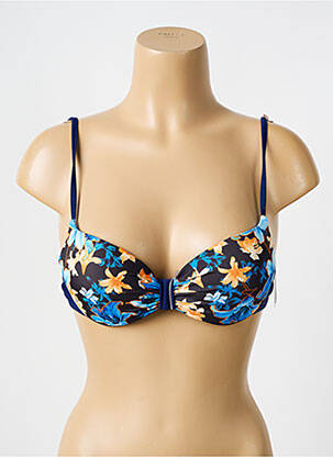 Haut de maillot de bain stretch haut soutien-gorge push-up bleu RAE femme