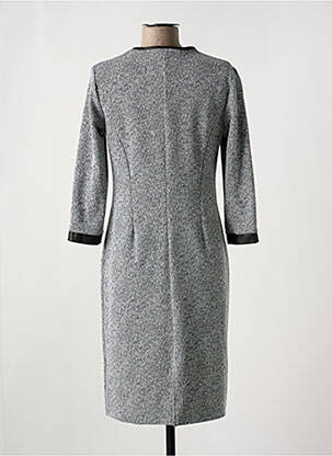 Robe mi-longue manches 3/4 manches 3/4 gris GEVANA femme