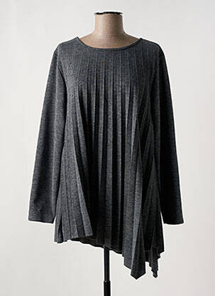 Pull col rond manches longues gris FRANCK ANNA femme