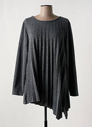 Pull col rond manches longues gris FRANCK ANNA femme