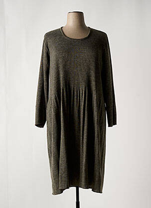 Robe mi-longue manches longues manches longues gris FRANCK ANNA femme