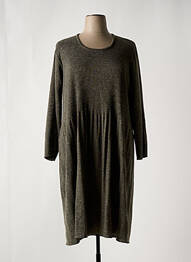 Robe mi-longue manches longues manches longues gris FRANCK ANNA femme