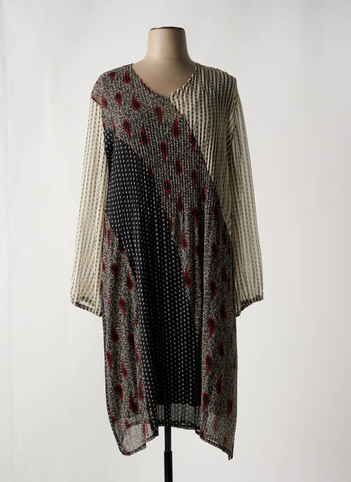 Robe mi-longue noir FRANCK ANNA pour femme