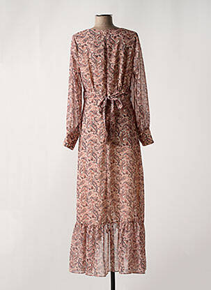 Robe longue manches longues manches longues rose LAUREN VIDAL femme