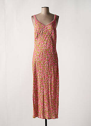 Robe longue coupe cintrée fines bretelles rose EVA KAYAN femme