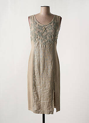 Robe mi-longue sans manche sans manche marron ELISA CAVALETTI femme